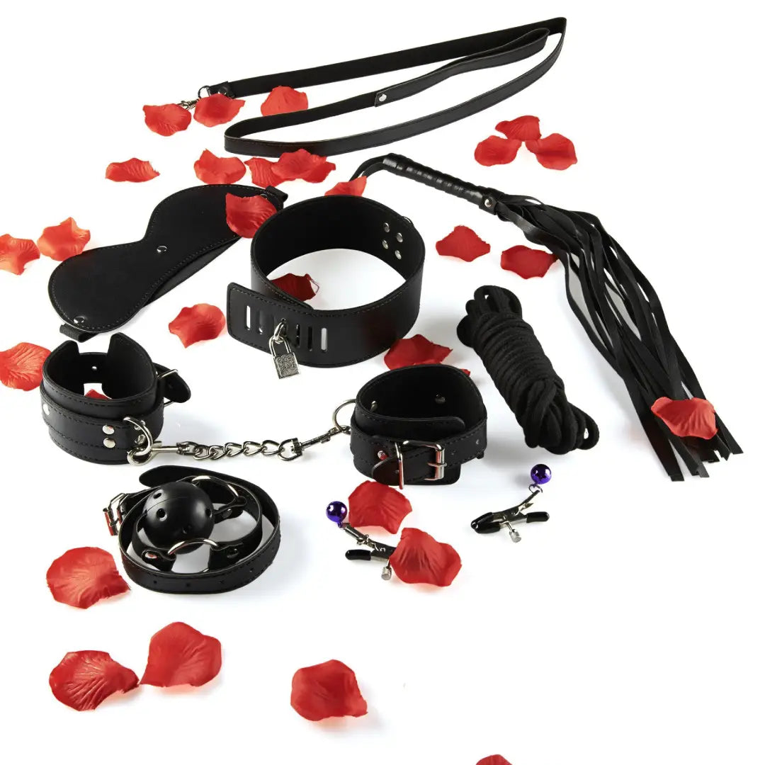 για άνδρες και γυναίκες BDSM Starter Kit σετ bondage με μάσκα μαστίγιο φίμωτρο σχοινί και σφιγκτήρες