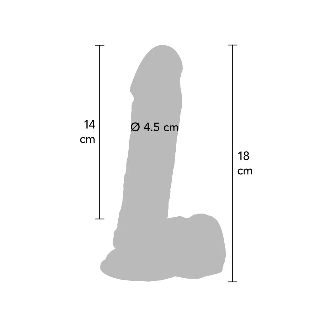 ρεαλιστικό Dildo PVC 18 cm με ισχυρή βεντούζα και βάση για Strap-On