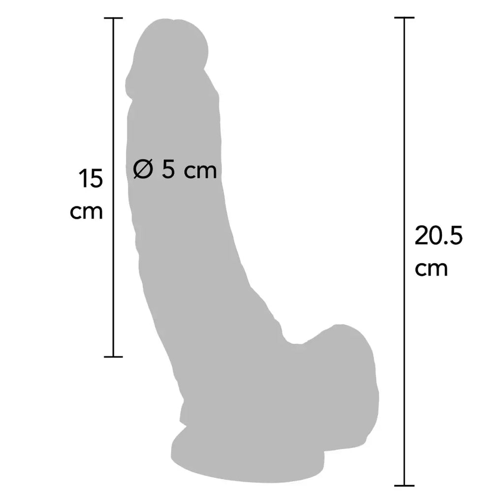 ToyJoy μεγάλο ρεαλιστικό Dildo PVC 20,5 cm με ισχυρή βεντούζα και βάση για Strap-On