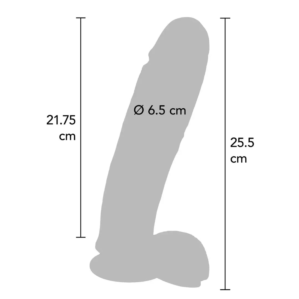 XL ρεαλιστικό Dildo PVC 25,5 cm με ισχυρή βεντούζα και βάση για Strap-On μεγάλος δονητής