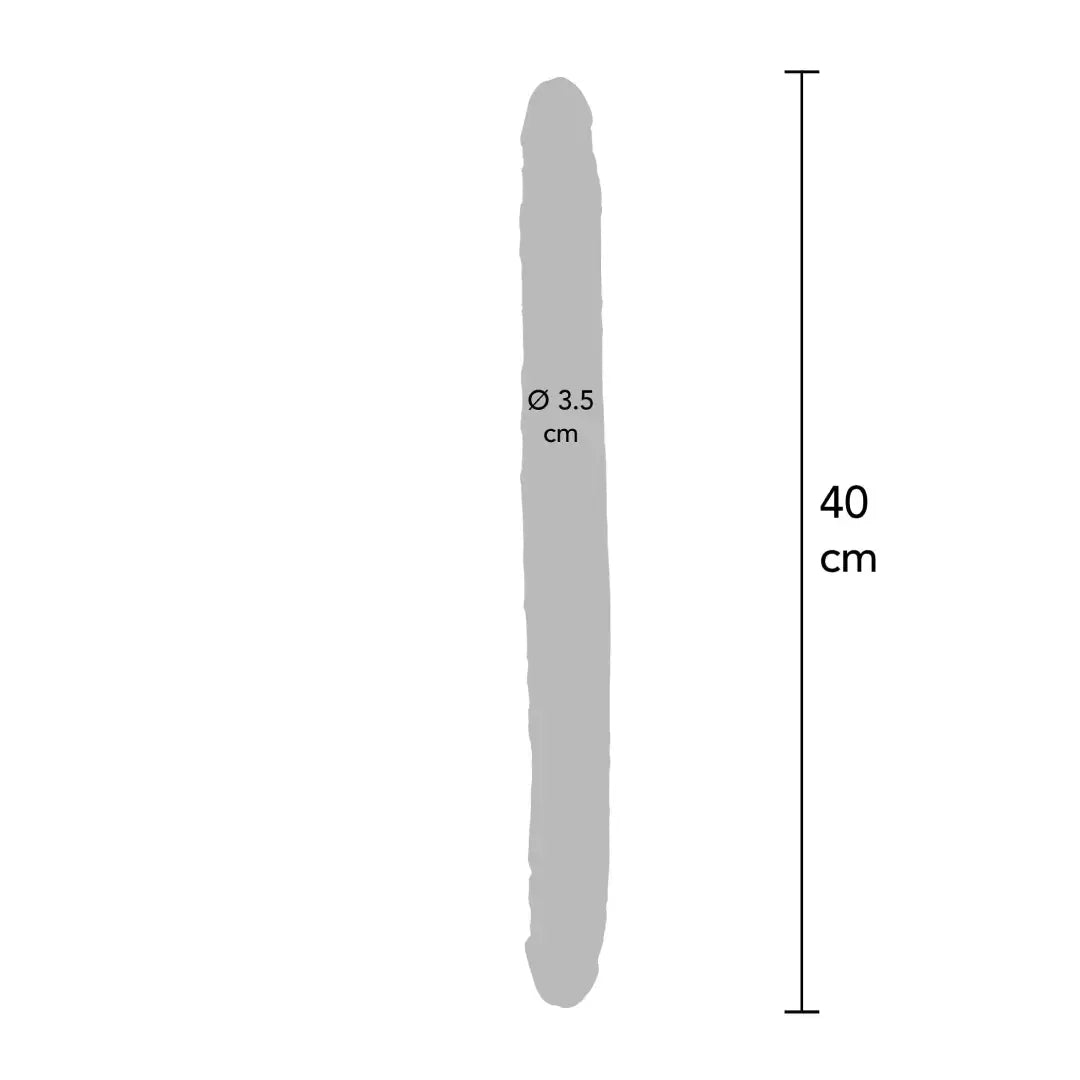 ερωτικό βοήθημα Double Dong 40 cm, XL διπλό ρεαλιστικό ομοίωμα πέους από phthalate-free PVC, με εύκαμπτο σώμα και soft-touch επιφάνεια.