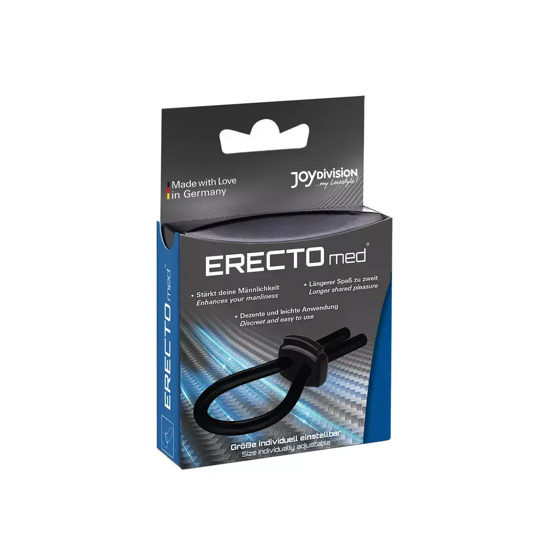 ERECTOmed Ring ρυθμιζόμενο δαχτυλίδι πέους από ιατρική σιλικόνη μαύρο