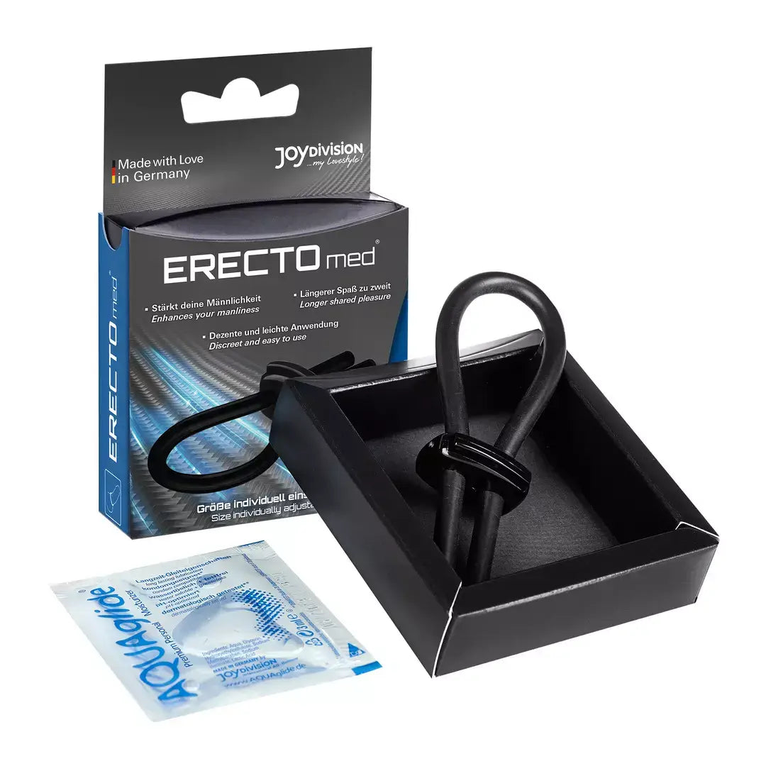 ERECTOmed Ring ρυθμιζόμενο δαχτυλίδι πέους από ιατρική σιλικόνη μαύρο realtoys.gr