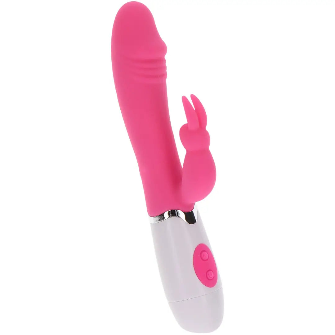 ToyJoy Funky Rabbit vibrator σιλικόνης με κλειτοριδικό διεγέρτη σε ροζ χρώμα