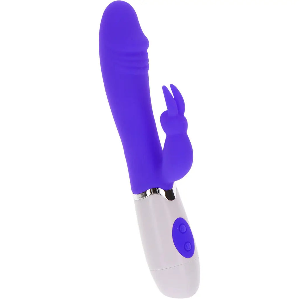 ToyJoy Funky Rabbit vibrator σιλικόνης με κλειτοριδικό διεγέρτη σε μωβ χρώμα
