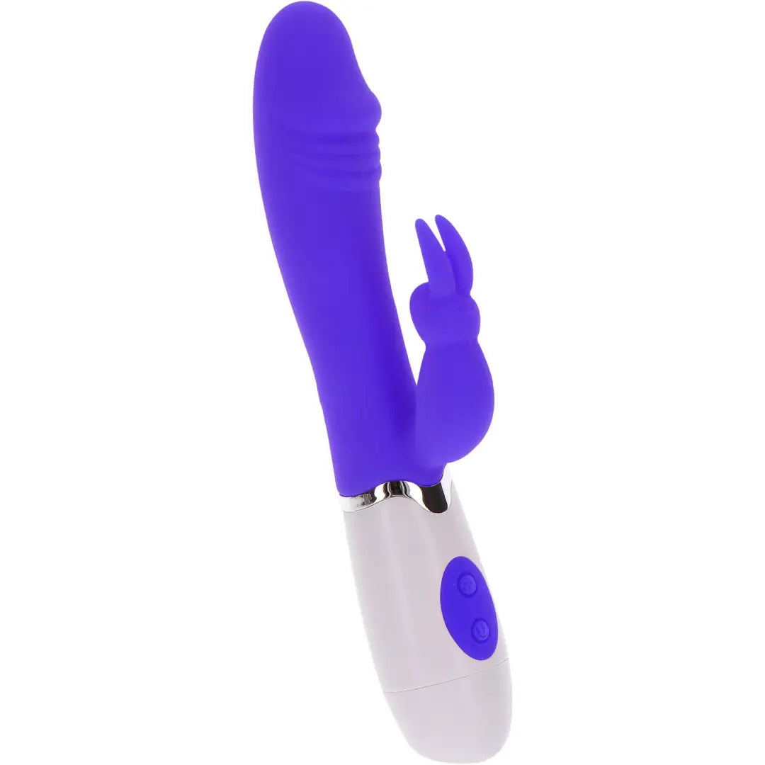 ToyJoy Funky Rabbit vibrator σιλικόνης με κλειτοριδικό διεγέρτη σε μωβ χρώμα