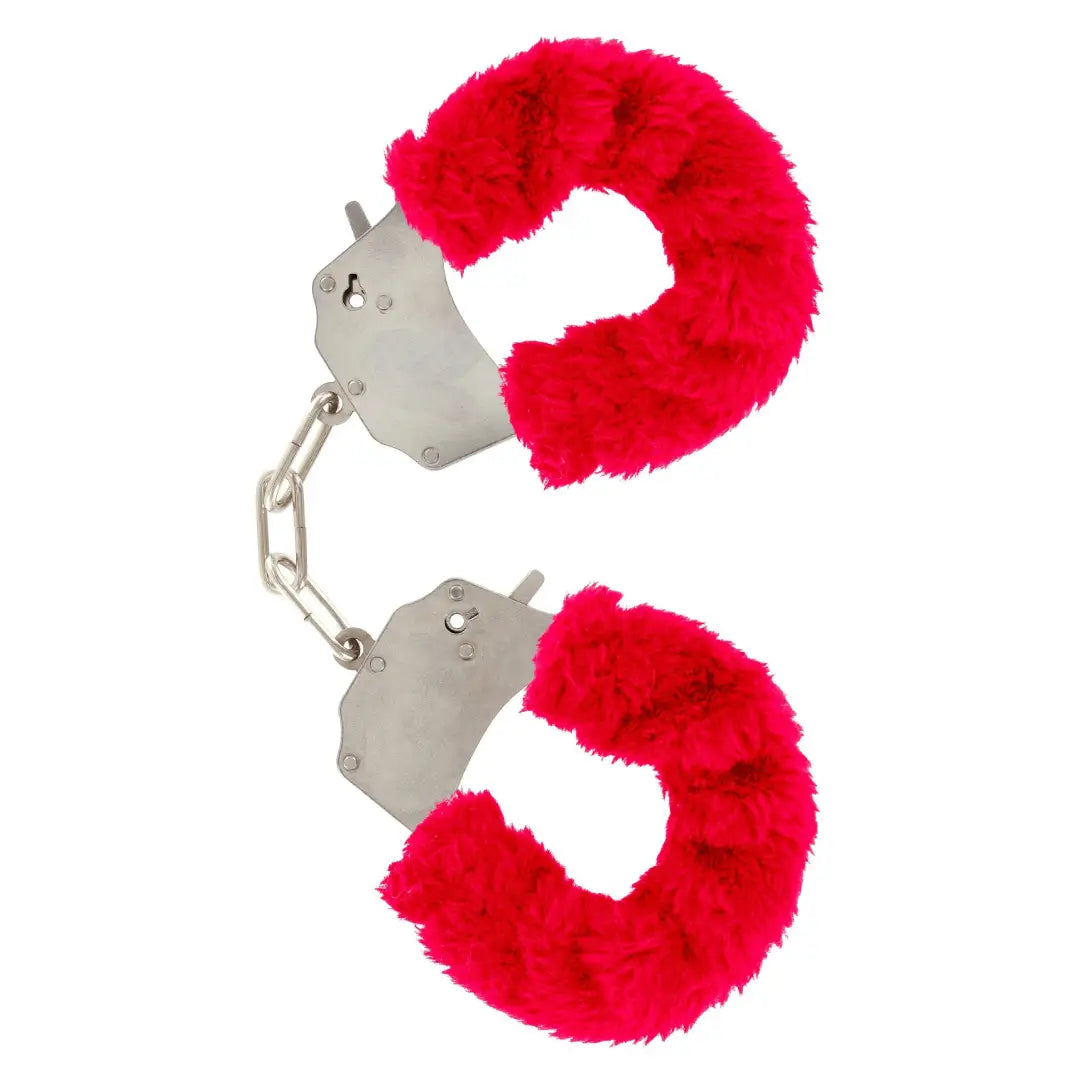 ToyJoy Furry Fun Cuffs με γούνα χειροπέδες bondage κόκκινες