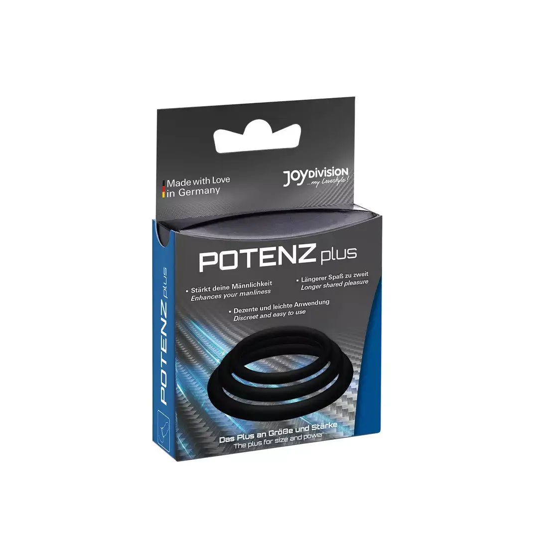 POTENZplus Black 3er Mix σετ 3 διάφανων δαχτυλιδιών πέους από ιατρική σιλικόνη realtoys.gr