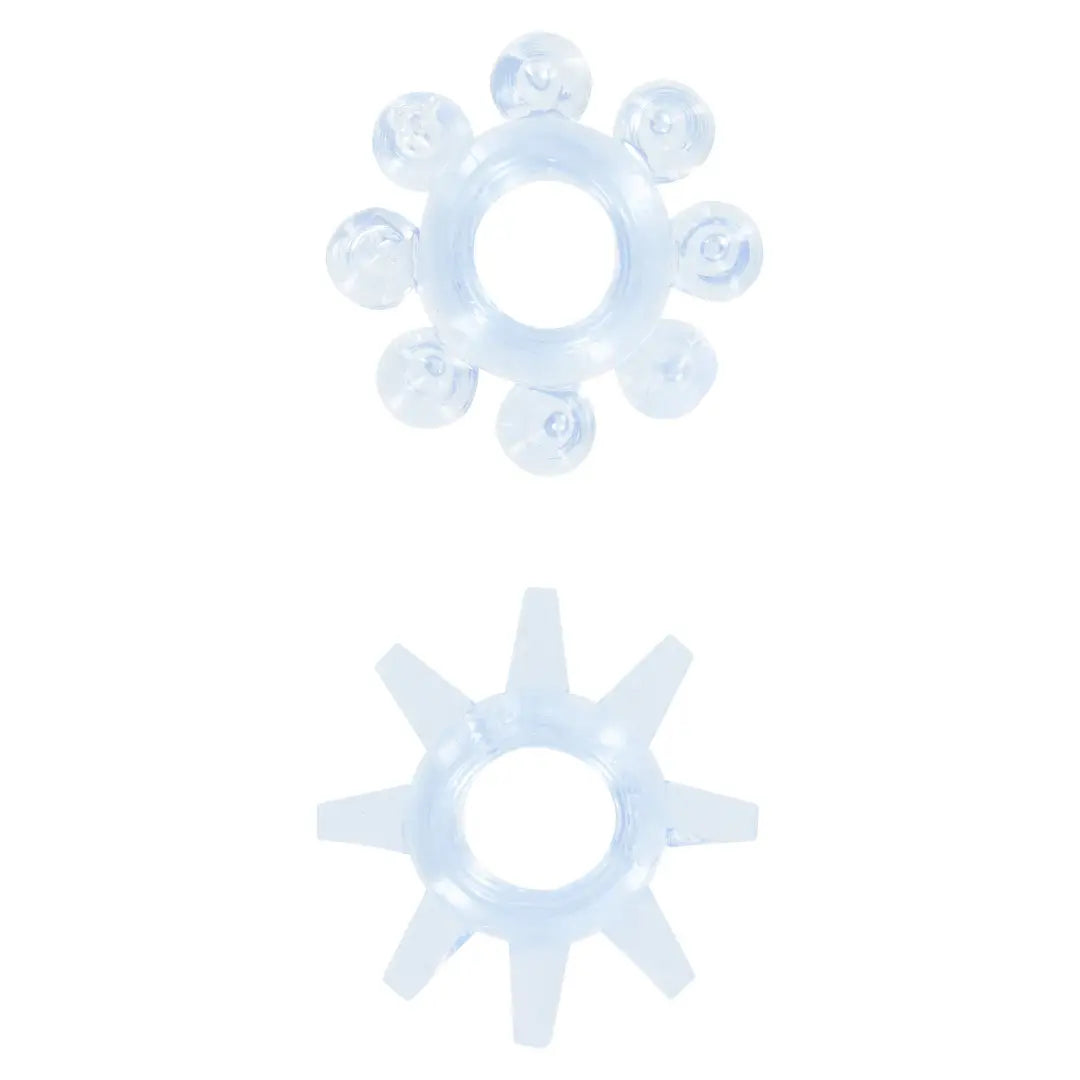 μπλε ερωτικό βοήθημα για άνδρες Power Stretchy Rings σετ 2 ελαστικά δαχτυλίδια πέους TPE