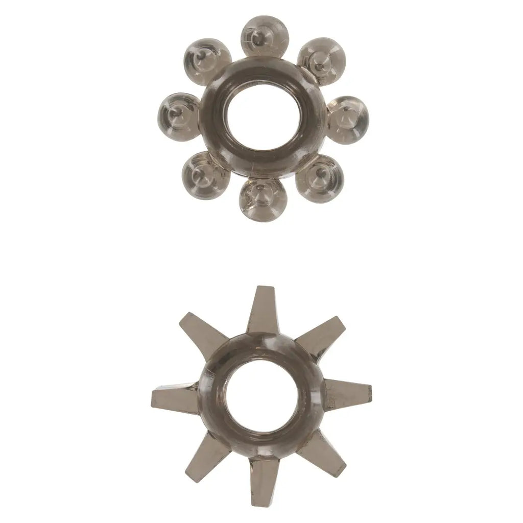 Power Stretchy Rings σετ 2 ελαστικά δαχτυλίδια πέους TPE μαύρα για άνδρες