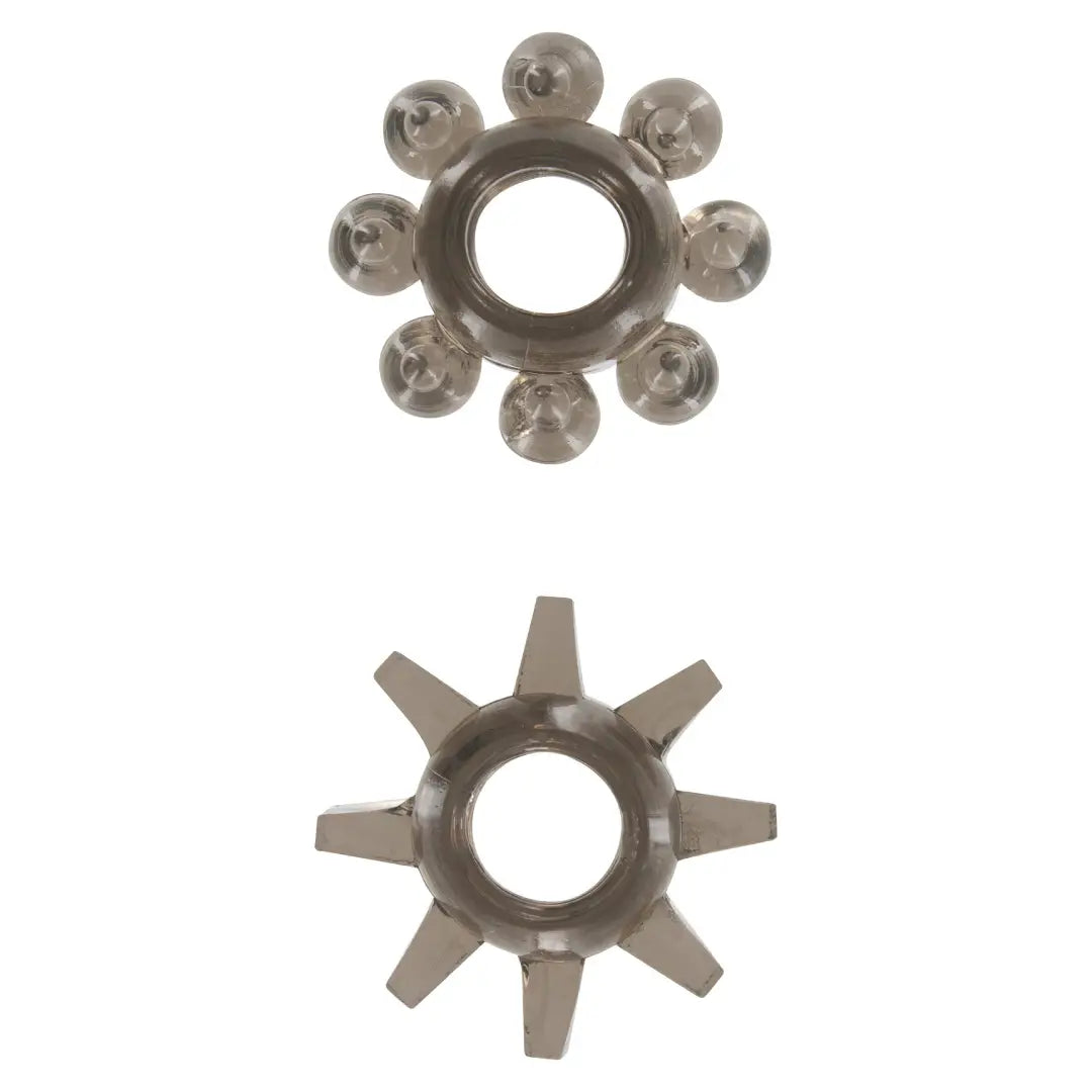 Power Stretchy Rings σετ 2 ελαστικά δαχτυλίδια πέους TPE μαύρα για άνδρες