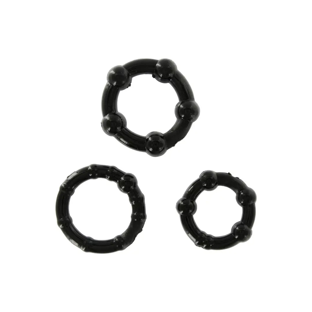 Stay Hard Three Rings σετ 3 δαχτυλίδια πέους για άνδρες