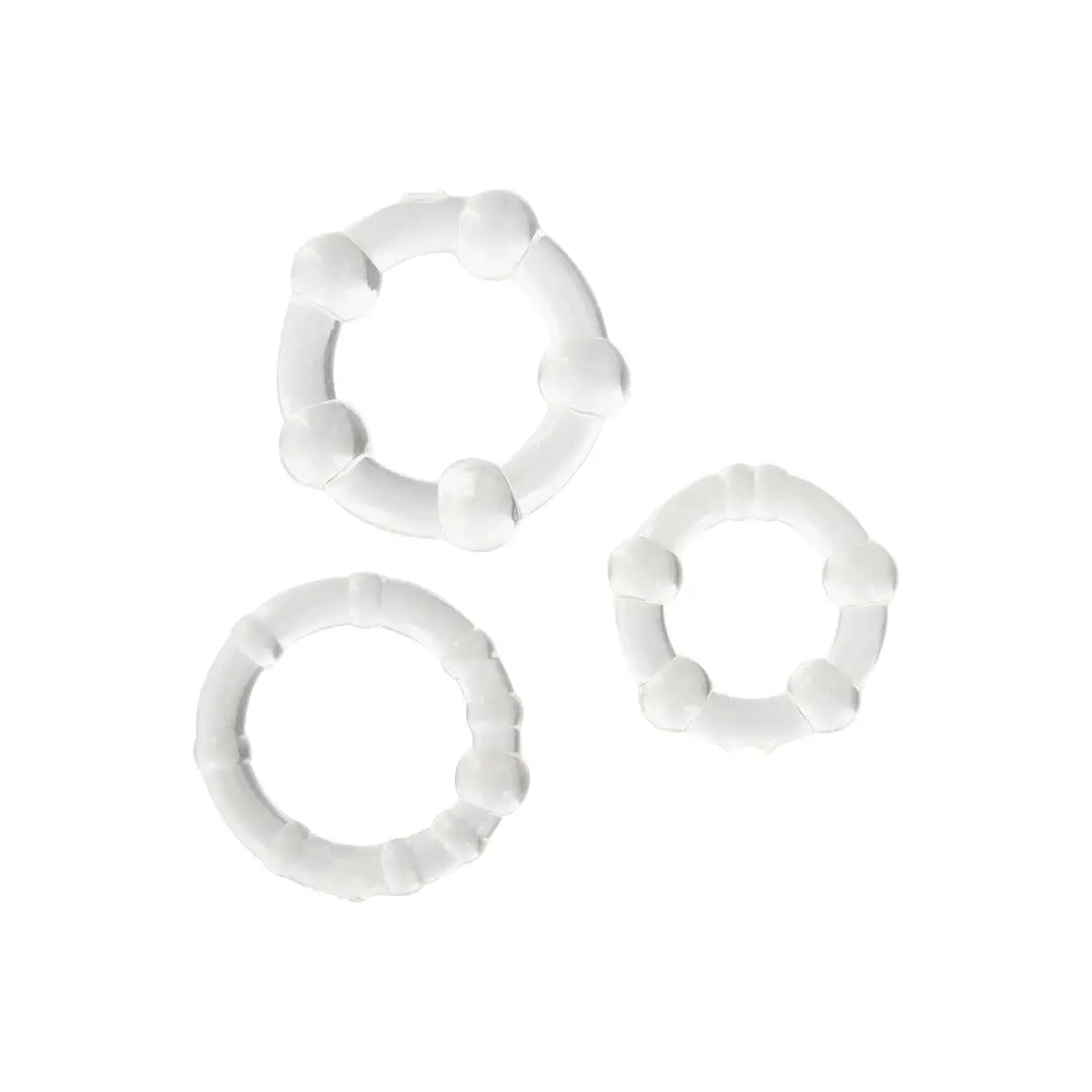 man sex toys Stay Hard Three Rings σετ 3 δαχτυλίδια πέους διάφανο