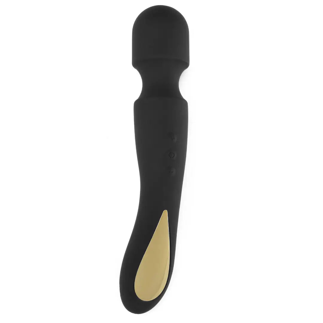 κλειτοριδικός δονητής Zenith Massager επαναφορτιζόμενο wand με 7 λειτουργίες δόνησης και πολύχρωμο LED φωτισμό σε μαύρο χρώμα
